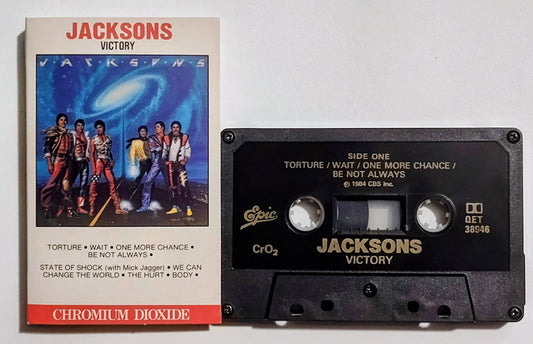 Jacksons - "Victory" - CASSETTE TAPE (Canada; black shell; DOLBY) VG/VG+
