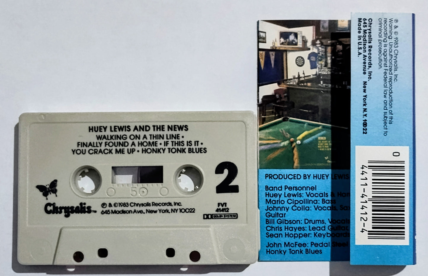 Huey Lewis & The News - "Sports" - CASSETTE TAPE VG+/VG+
