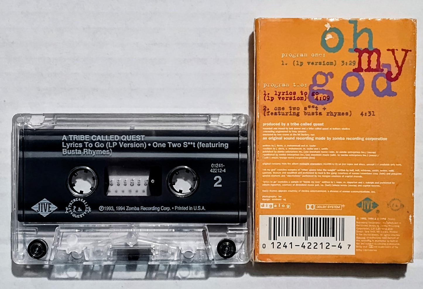 A Tribe Called Quest - “Oh My God“ - CASSETTE TAPE (Single) VG/VG