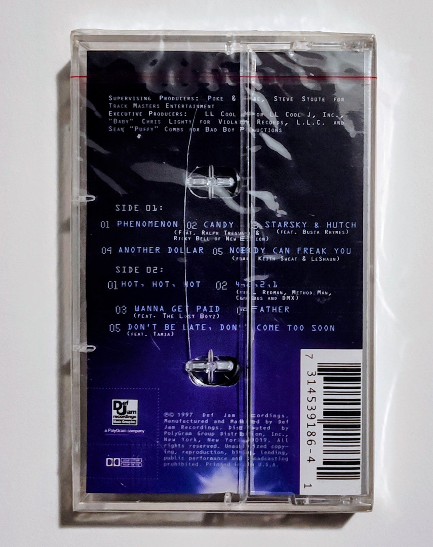 L.L. Cool J - "Phenomenon" - CASSETTE TAPE VG+/M (Sealed w/hype sticker; multiple cracks in case)