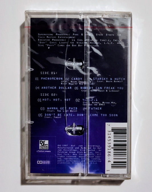 L.L. Cool J - "Phenomenon" - CASSETTE TAPE VG+/M (Sealed w/hype sticker; multiple cracks in case)