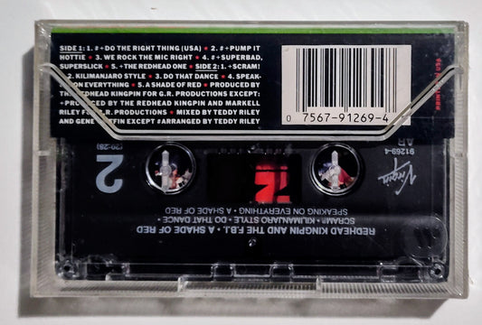 Redhead Kingpin And The FBI - "Shade Of Red" - CASSETTE TAPE NM/M (Sealed with hype sticker; scratchy cellophane; tiny tears in cellophane)