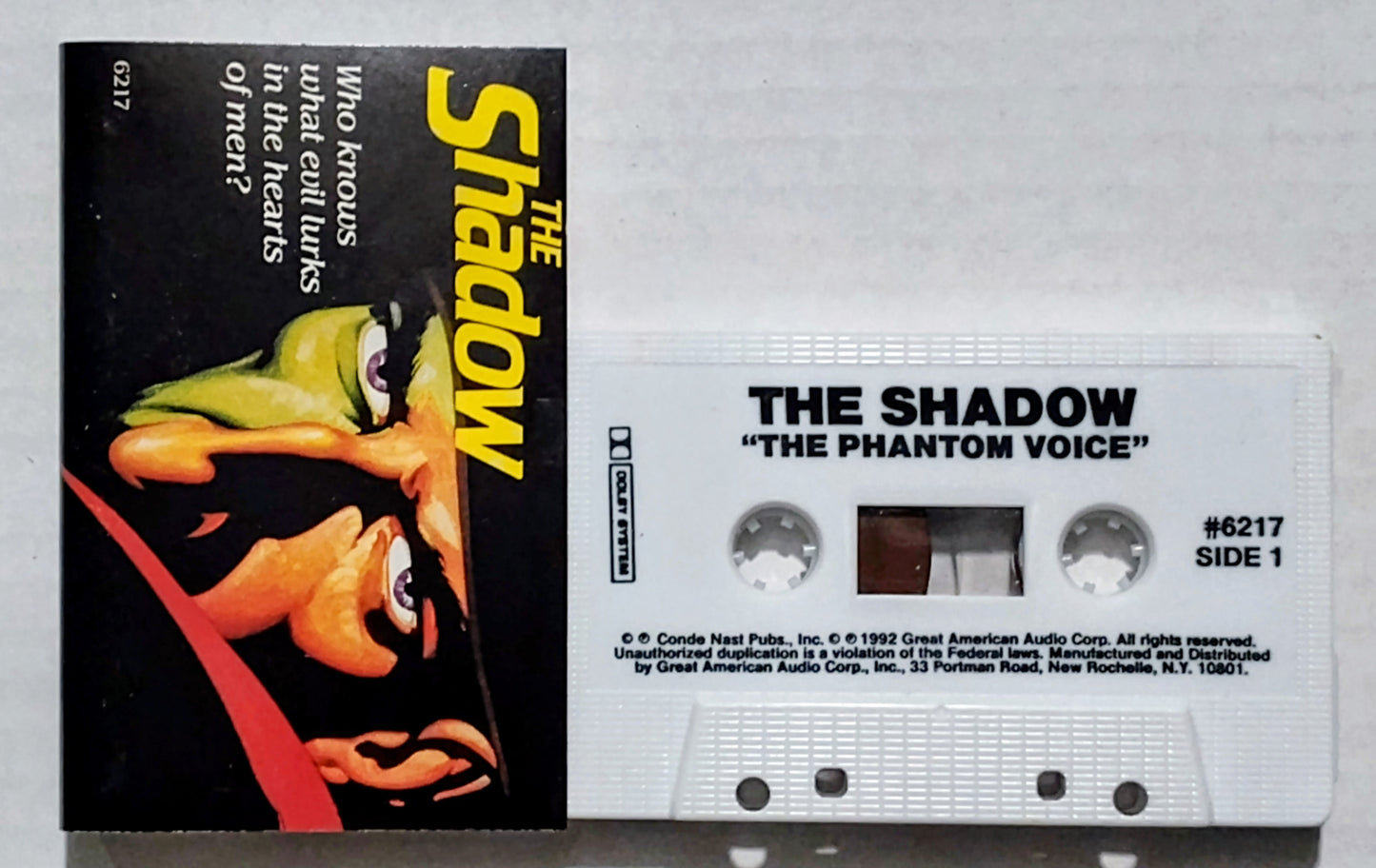 Shadow, The (Radio Program ) - “The Phantom Voice + The Silent Avenger” - CASSETTE TAPE VG+/VG+