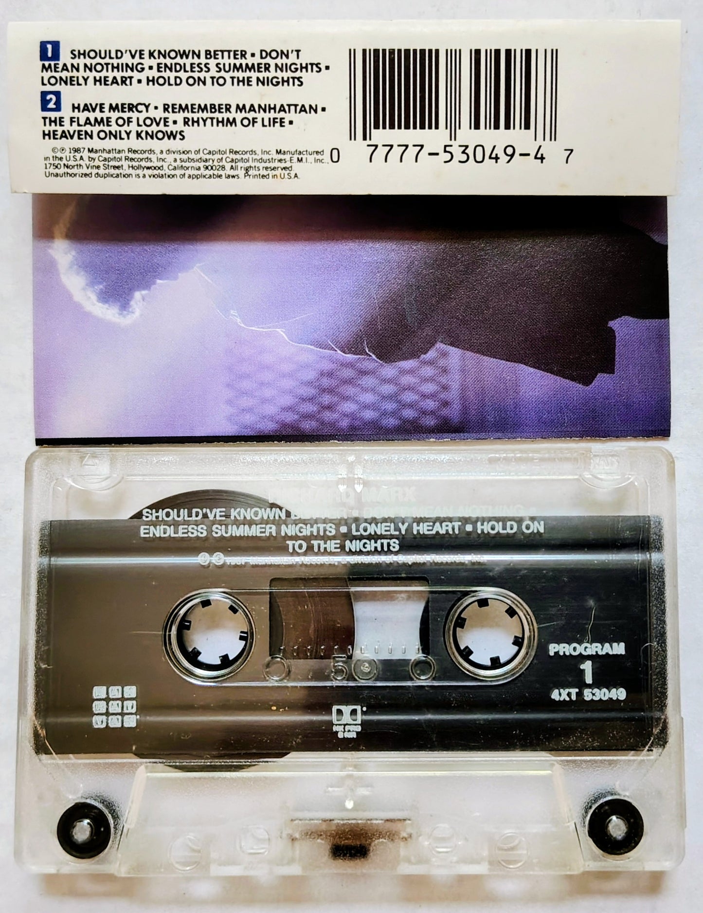 Richard Marx - "Richard Marx" - CASSETTE TAPE VG+/VG