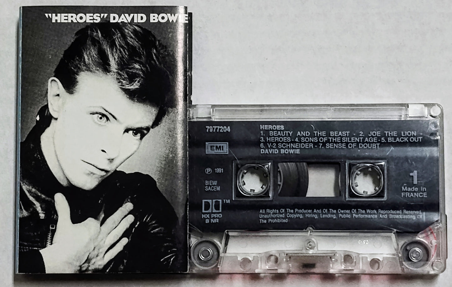 David Bowie - “Heroes” - CASSETTE TAPE (France) VG/VG