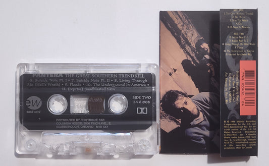 Pantera - "The Great Southern Trendkill" - CASSETTE TAPE (Canada; clear shell; DOLBY) VG+/VG+