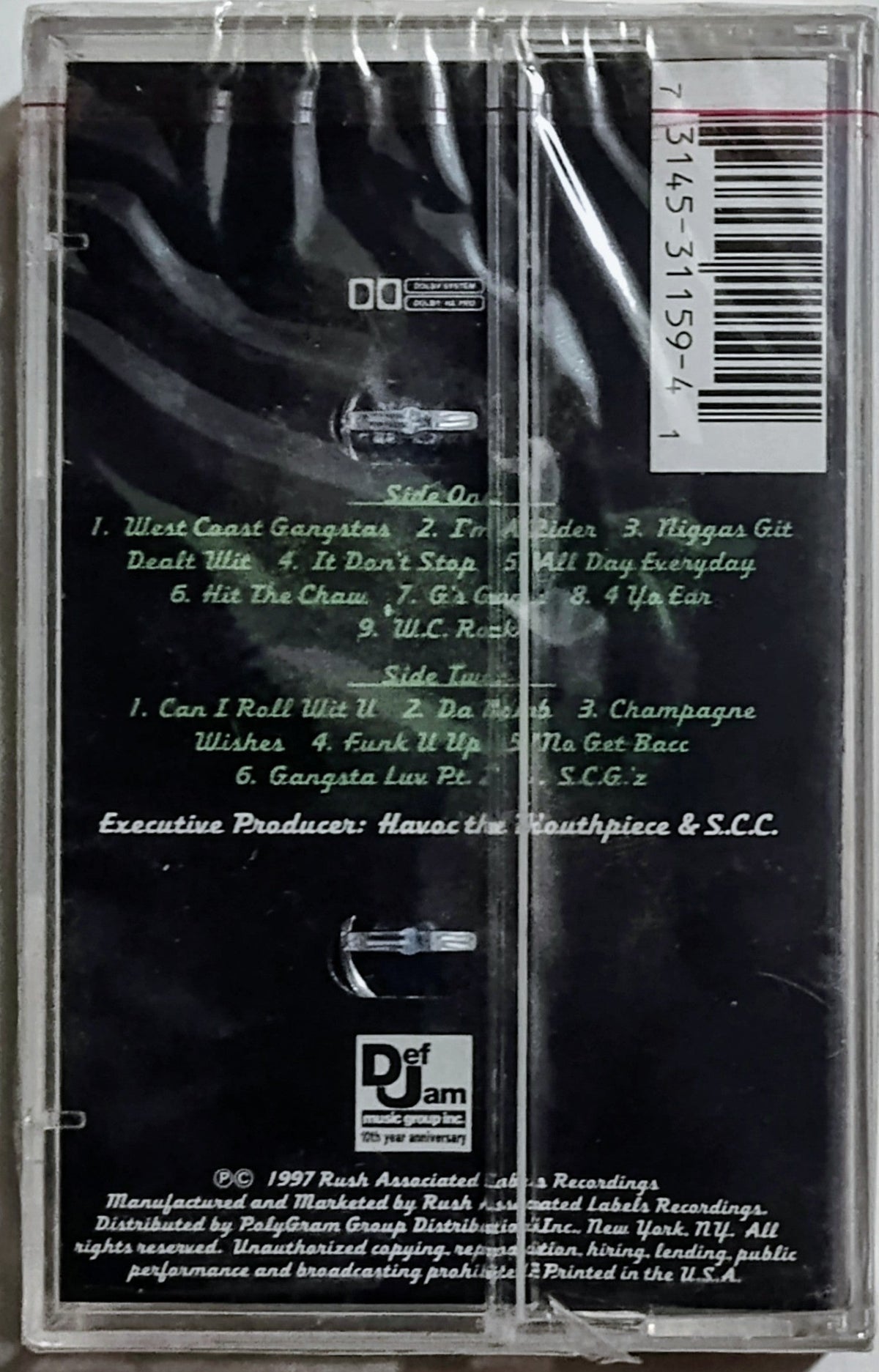 South Central Cartel - "All Day Everyday" - CASSETTE TAPE NM/M (Sealed with hype sticker; tiny rip in cellophane)