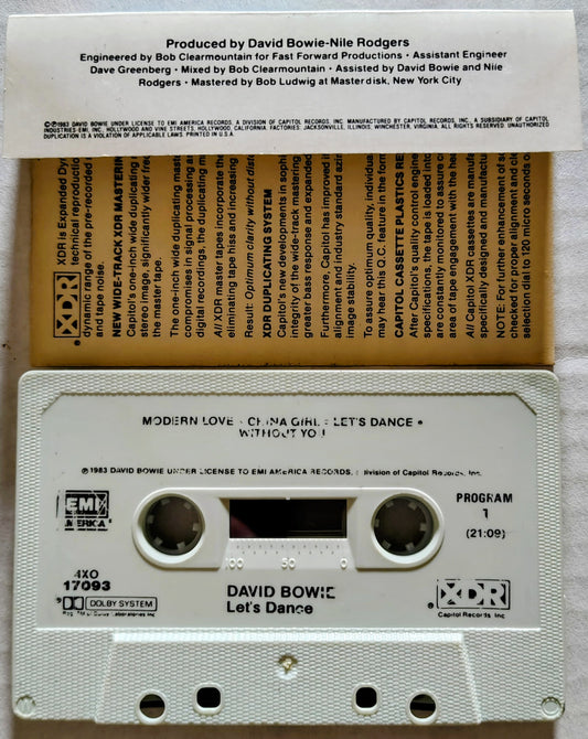 David Bowie - “Let’s Dance” - CASSETTE TAPE VG/G+