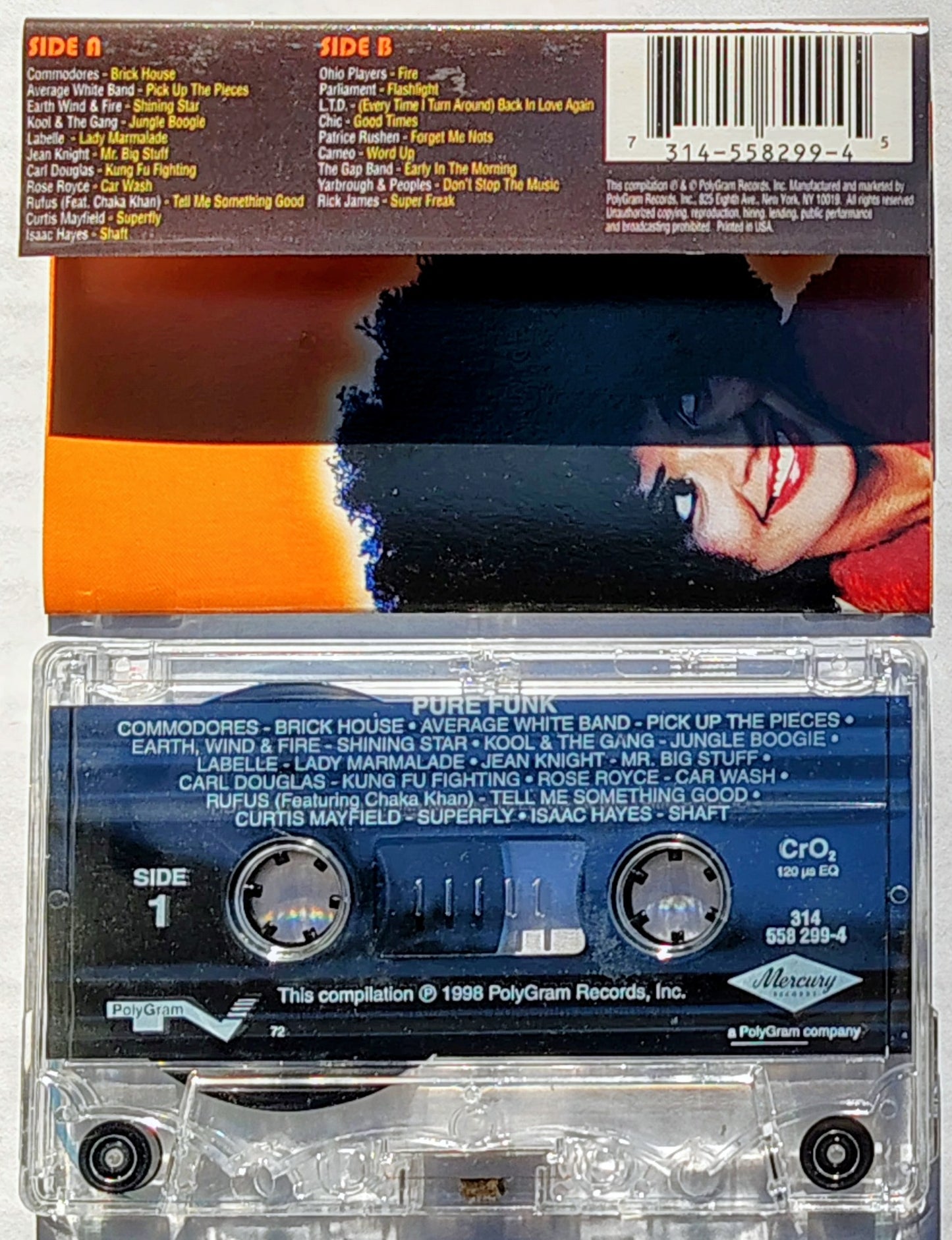 Various Artists - "Pure Funk" CASSETTE TAPE VG+/VG+