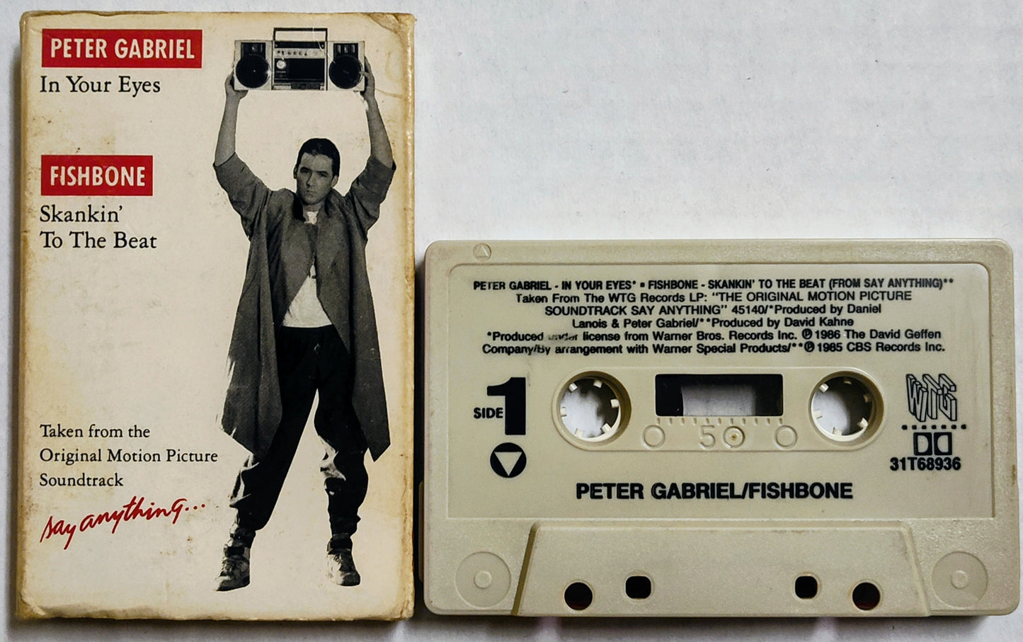 Peter Gabriel/ Fishbone - “In Your Eyes/ Skankin’ To The Beat” - CASSETTE TAPE (Single) G+/VG
