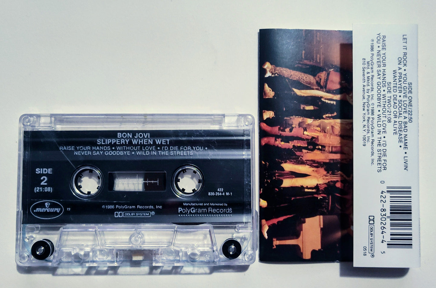 Bon Jovi - "Slippery When Wet" - CASSETTE TAPE (DOLBY) VG+/VG