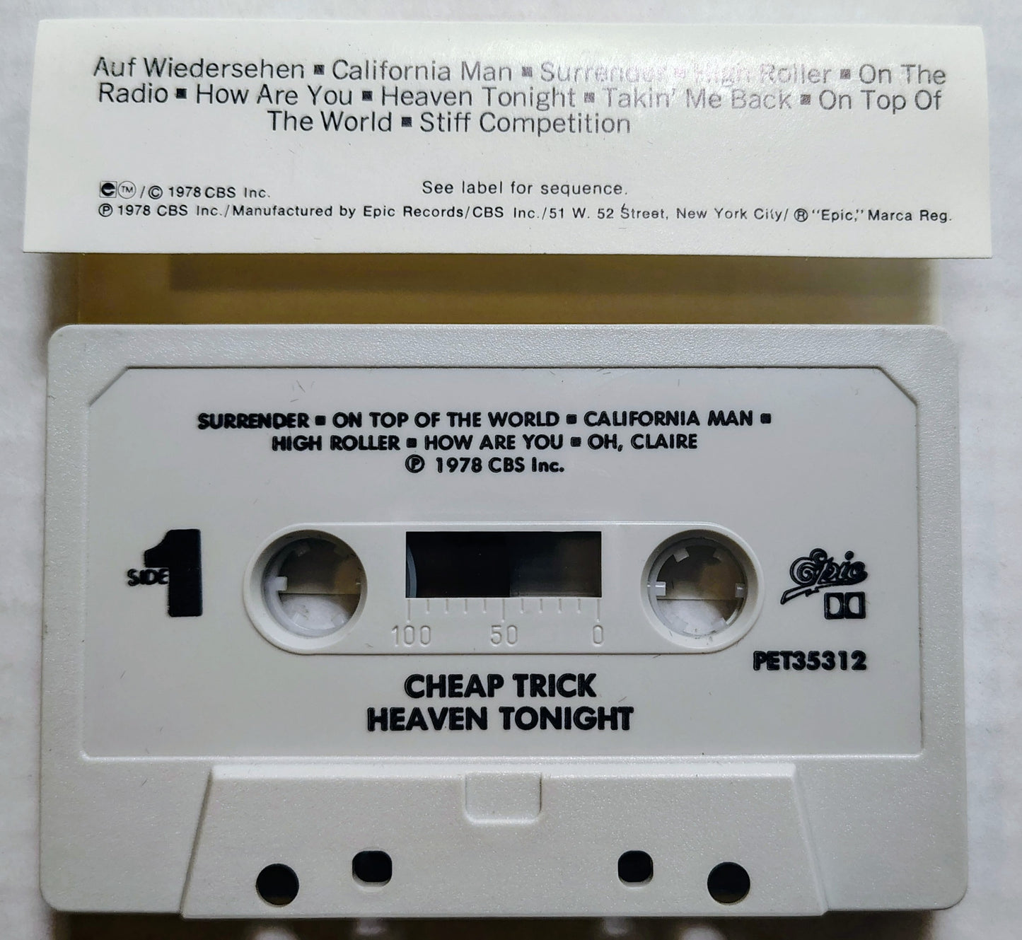 Cheap Trick - “Heaven Tonight” - CASSETTE TAPE VG/VG+