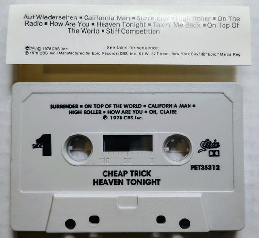 Cheap Trick - “Heaven Tonight” - CASSETTE TAPE VG/VG+