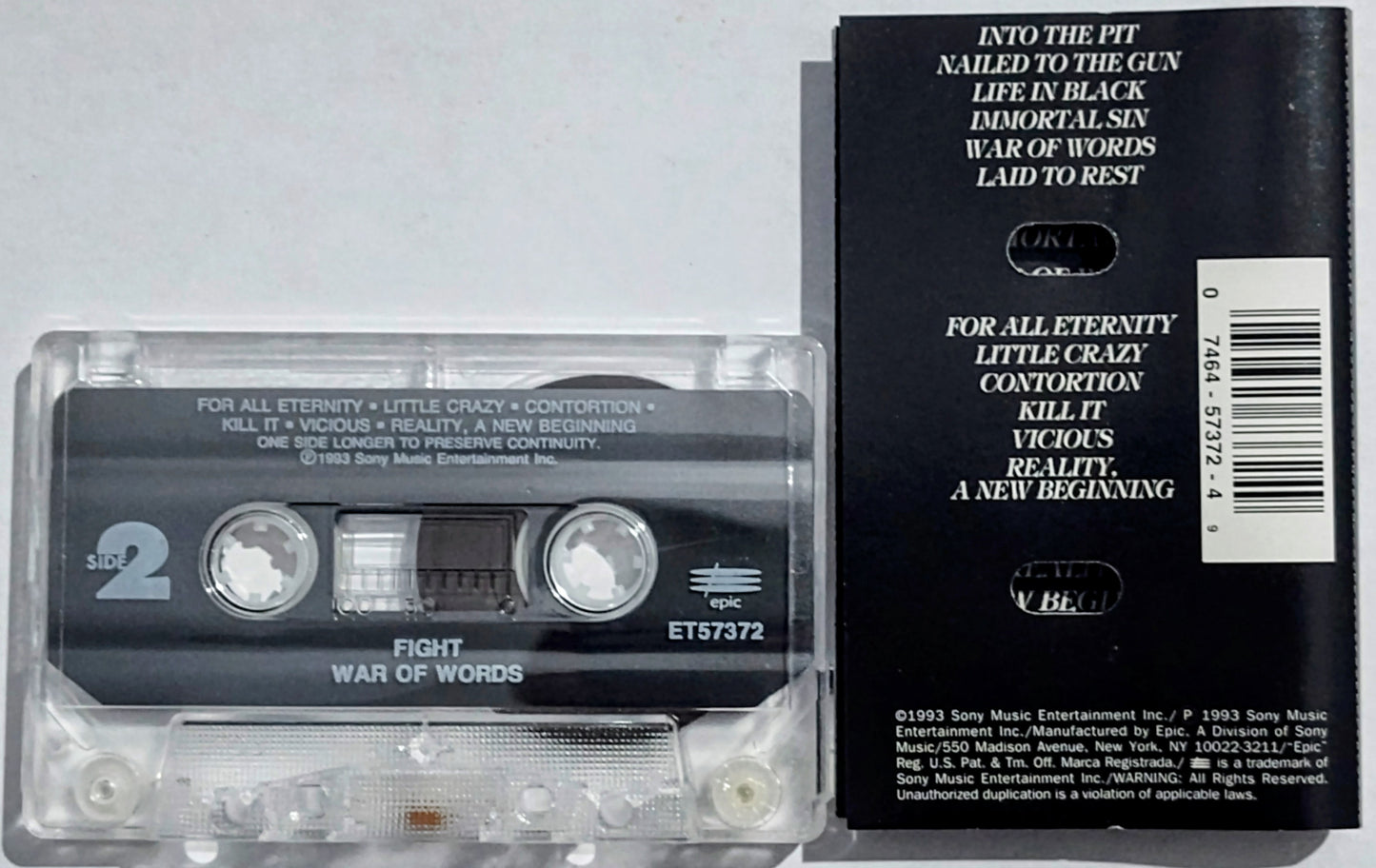 Fight - “War Of Words” - CASSETTE TAPE VG+/VG+