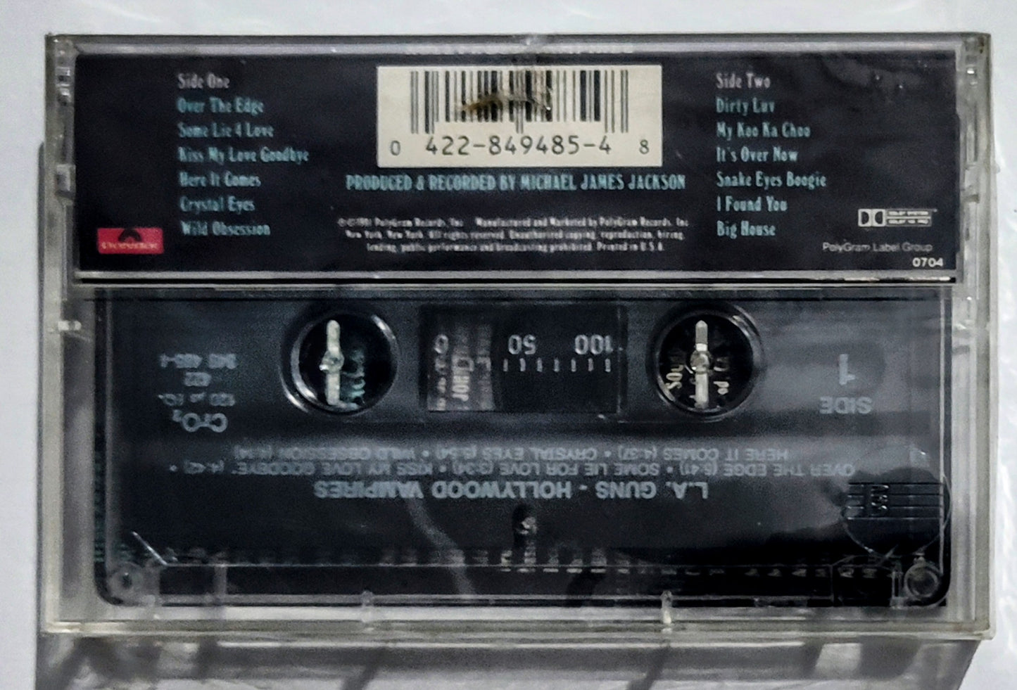 L.A. Guns - “Hollywood Vampires” - CASSETTE TAPE NM/M (Sealed with hype sticker; small crack on back of case)