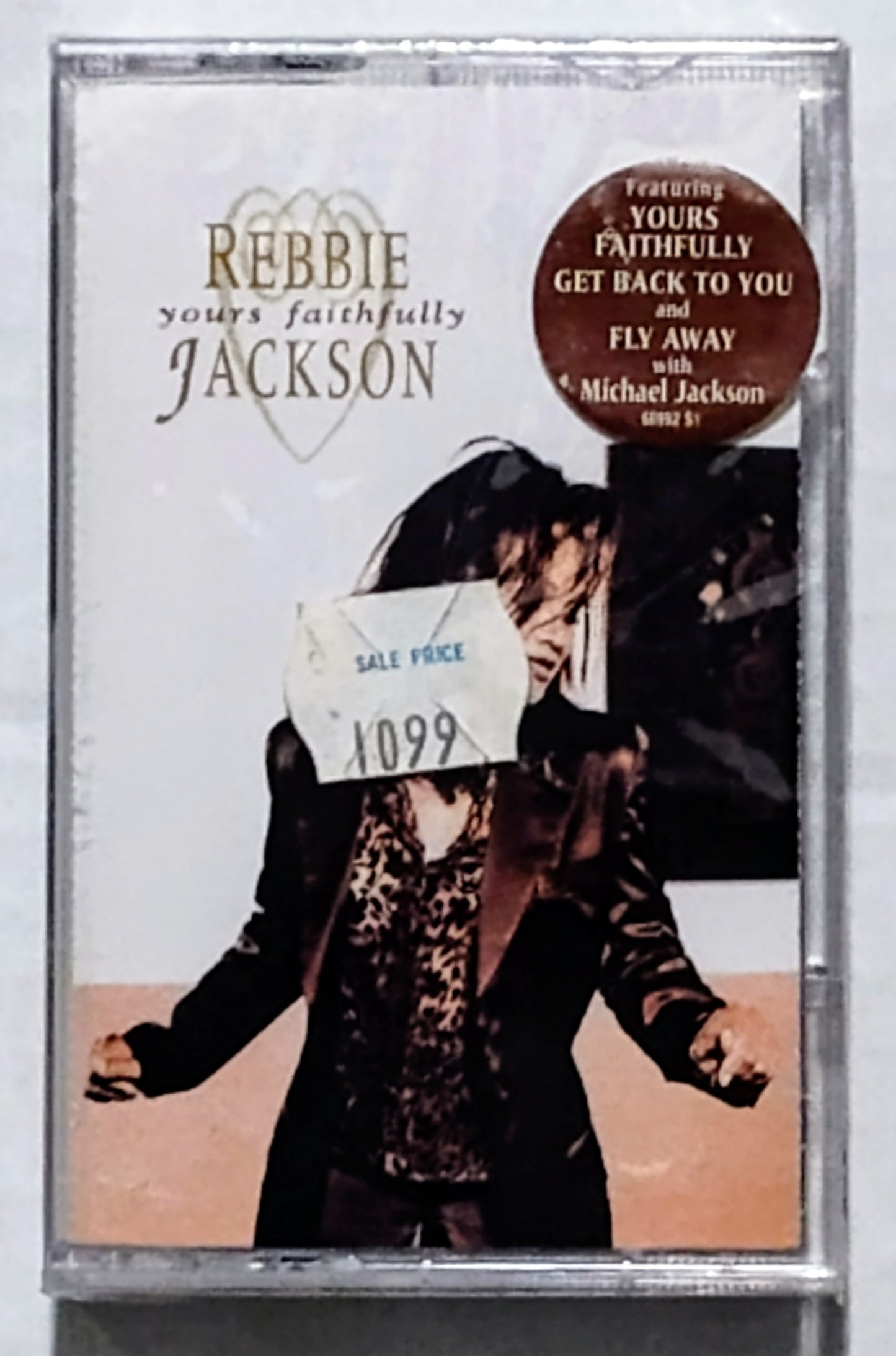 Rebbie Jackson - “Yours Faithfully (With Michael Jackson)” - CASSETTE TAPE VG+/M (Sealed with hype sticker; small crack in cover & another in spine.)