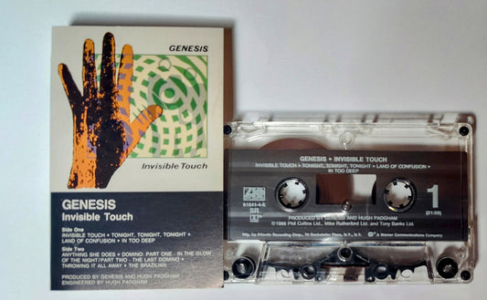 Genesis - "Invisible Touch" - CASSETTE TAPE (SR; DOLBY HX PRO) VG+/VG+