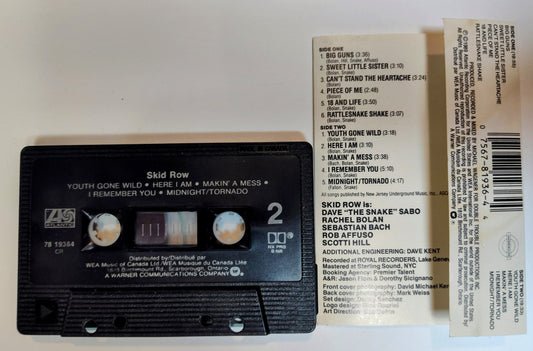 Skid Row - "Skid Row" CASSETTE TAPE (Canada; black shell; CR HX PRO B NR) VG/VG+