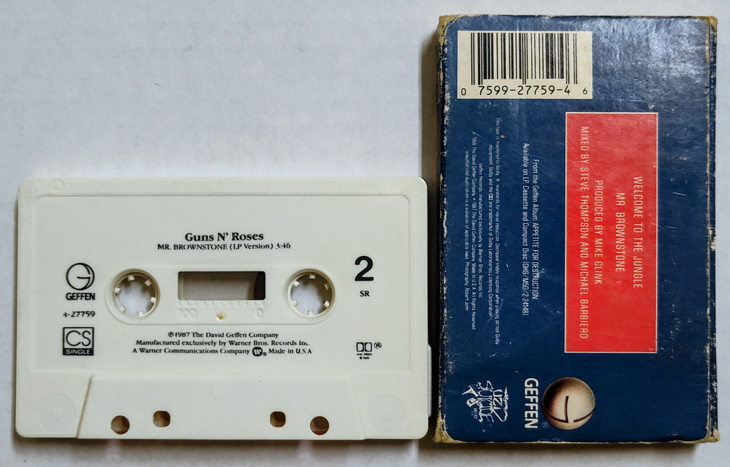 Guns N’ Roses - “Welcome To The Jungle” - CASSETTE TAPE (Single) G+/VG+
