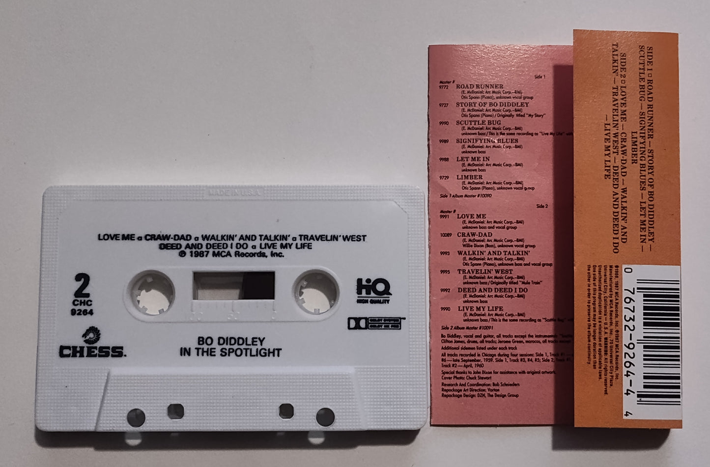 Bo Diddley - "In The Spotlight" - CASSETTE TAPE (DOLBY HX PRO) VG+/VG+