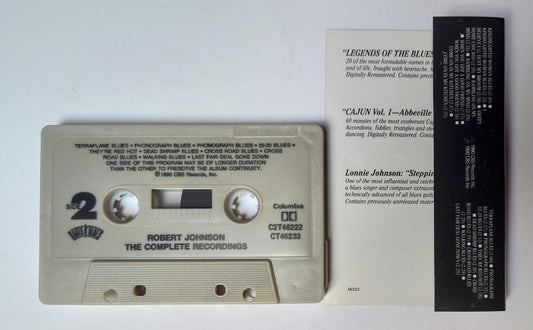 Robert Johnson - "The Complete Recordings (Tape 1 of 2 Only)" - CASSETTE TAPE (DOLBY) VG+/VG+