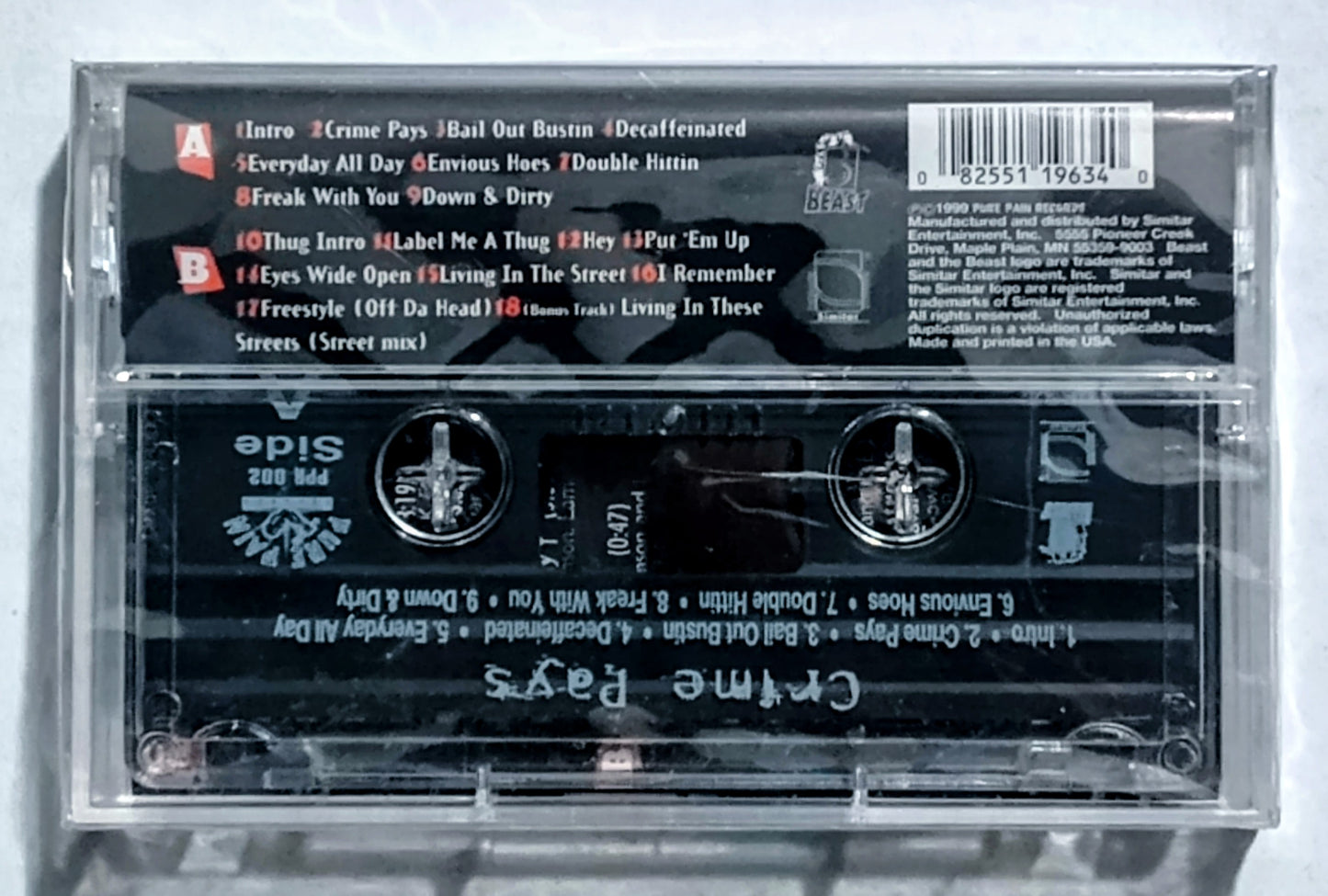 Crime Affiliates - “Crime Pays” - CASSETTE TAPE NM/M (Sealed; crack in back of case)