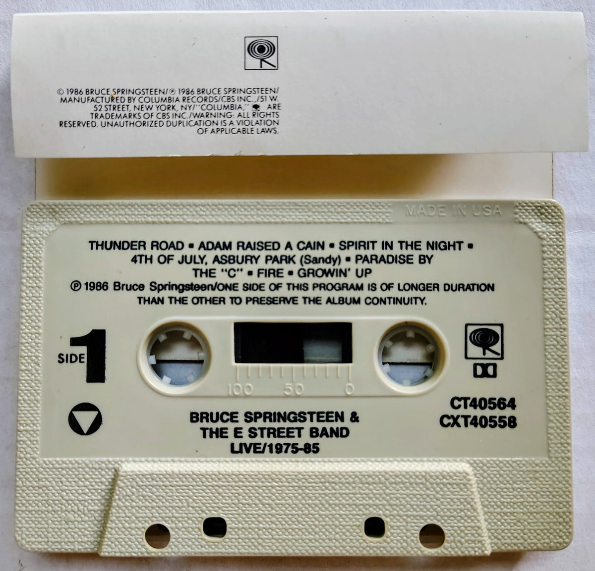 Bruce Springsteen & the E Street Band - "Live/1975-85" - CASSETTE TAPE VG+/VG+
