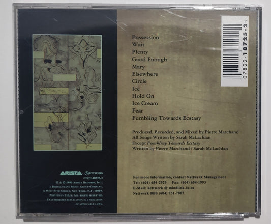 Sarah McLachlan - "Fumbling Towards Ecstasy" - COMPACT DISC VG/VG