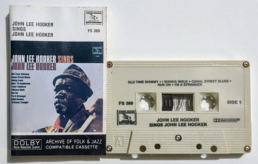 John Lee Hooker - "Sings John Lee Hooker" - CASSETTE TAPE VG/VG+