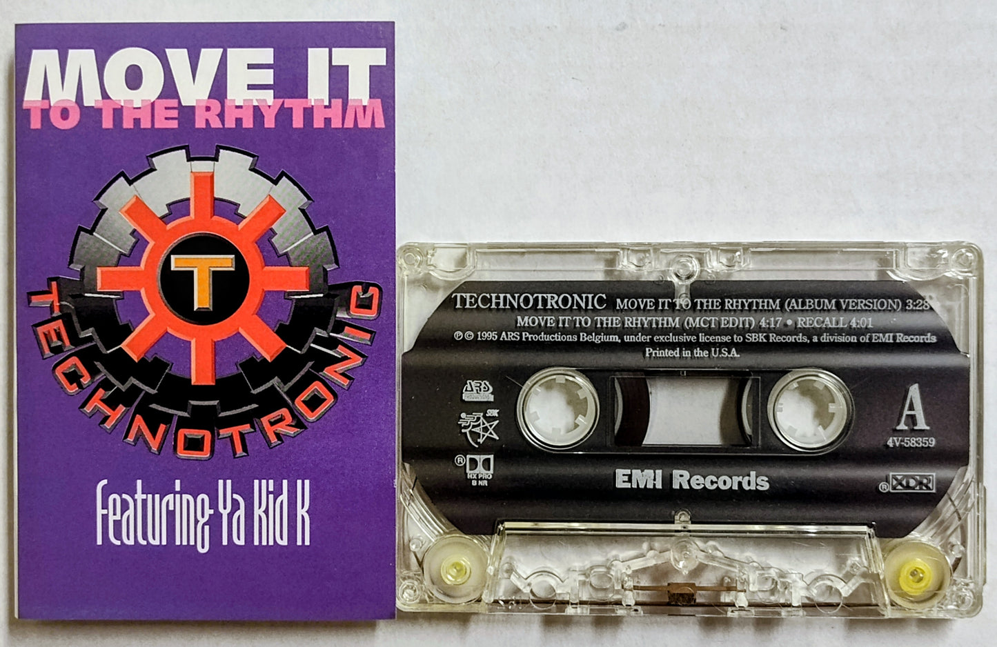 Technotronic - “Move It To The Rhythm” - CASSETTE TAPE (Maxi Single) VG+/VG+