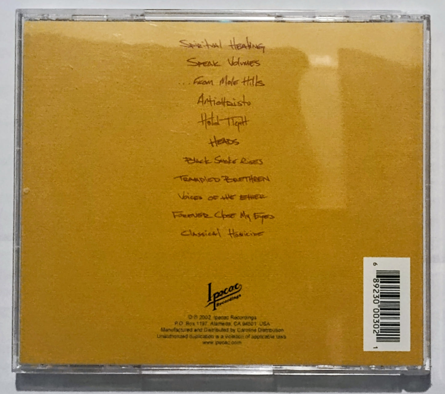 dälek - "From The Filthy Tongues Of Gods And Griots" - INDIE COMPACT DISC VG+/VG+