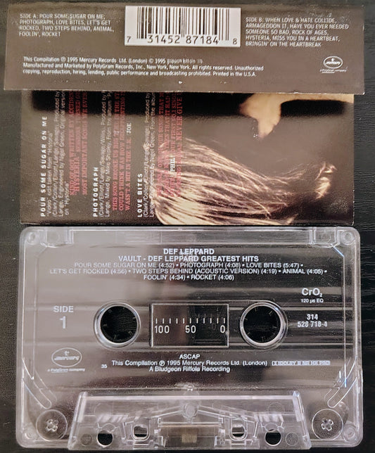 Def Leppard - “Vault: Greatest Hits” - CASSETTE TAPE VG/VG+