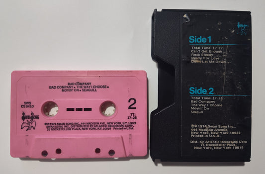 Bad Company - "Bad Co." - CASSETTE TAPE (Slide case; Pink shell) G/G+