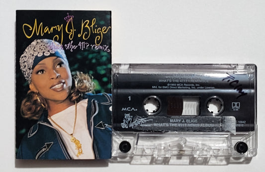 Mary J. Blige - "What's The 411? Remix" - CASSETTE TAPE (BMG; DOLBY HX PRO B NR) VG+/VG*