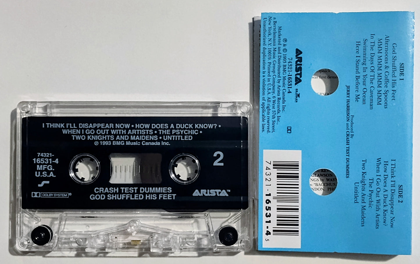 Crash Test Dummies - "God Shuffled His Feet" - CASSETTE TAPE VG+/VG+