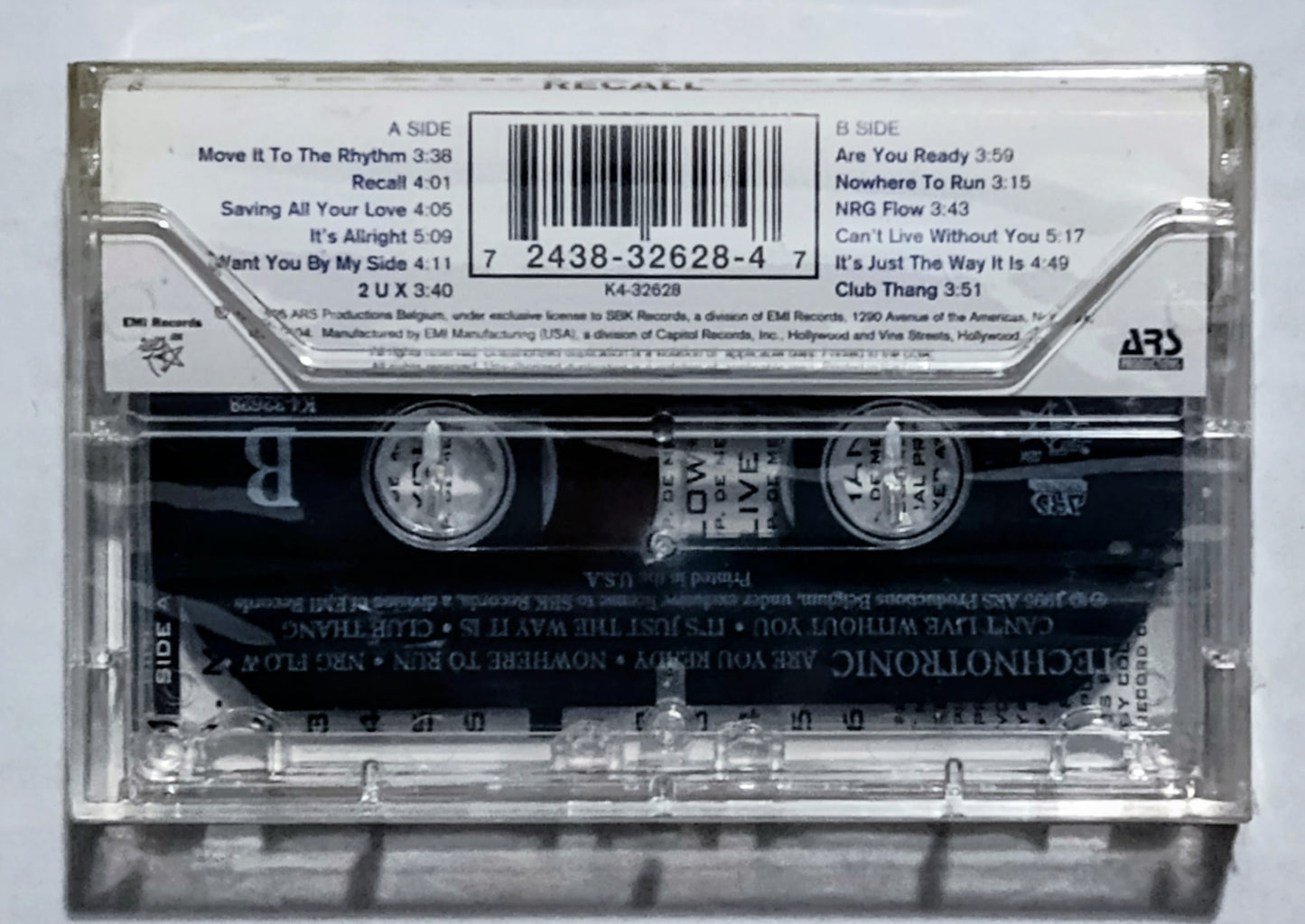 Technotronic - “Recall” - CASSETTE TAPE NM/M (Sealed with hype sticker; small hole in cellophane)