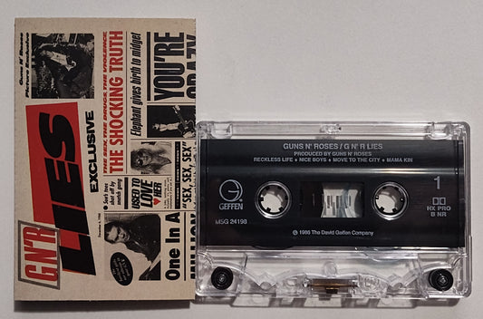 Guns N' Roses - "GNR Lies" - CASSETTE TAPE (DOLBY HX PRO B NR) VG+/VG+