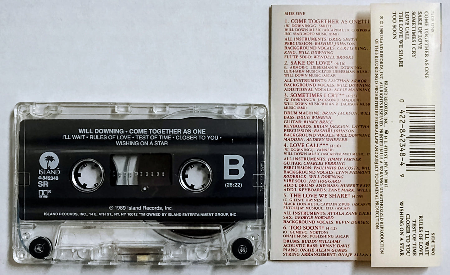 Will Downing - “Come Together As One” - CASSETTE TAPE VG+/VG+
