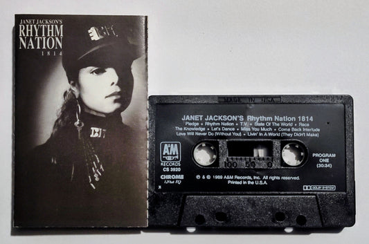 Janet Jackson - "Janet Jackson's Rhythm Nation 1814" - CASSETTE TAPE (black shell; Chrome; DOLBY) VG+/VG+