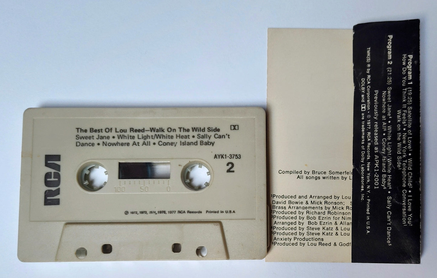 Lou Reed (The Velvet Underground) - "Walk On The Wild Side: The Best Of Lou Reed" - CASSETTE TAPE (DOLBY) VG/VG