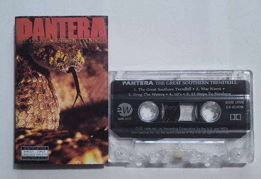 Pantera - "The Great Southern Trendkill" - CASSETTE TAPE (Canada; clear shell; DOLBY) VG+/VG+