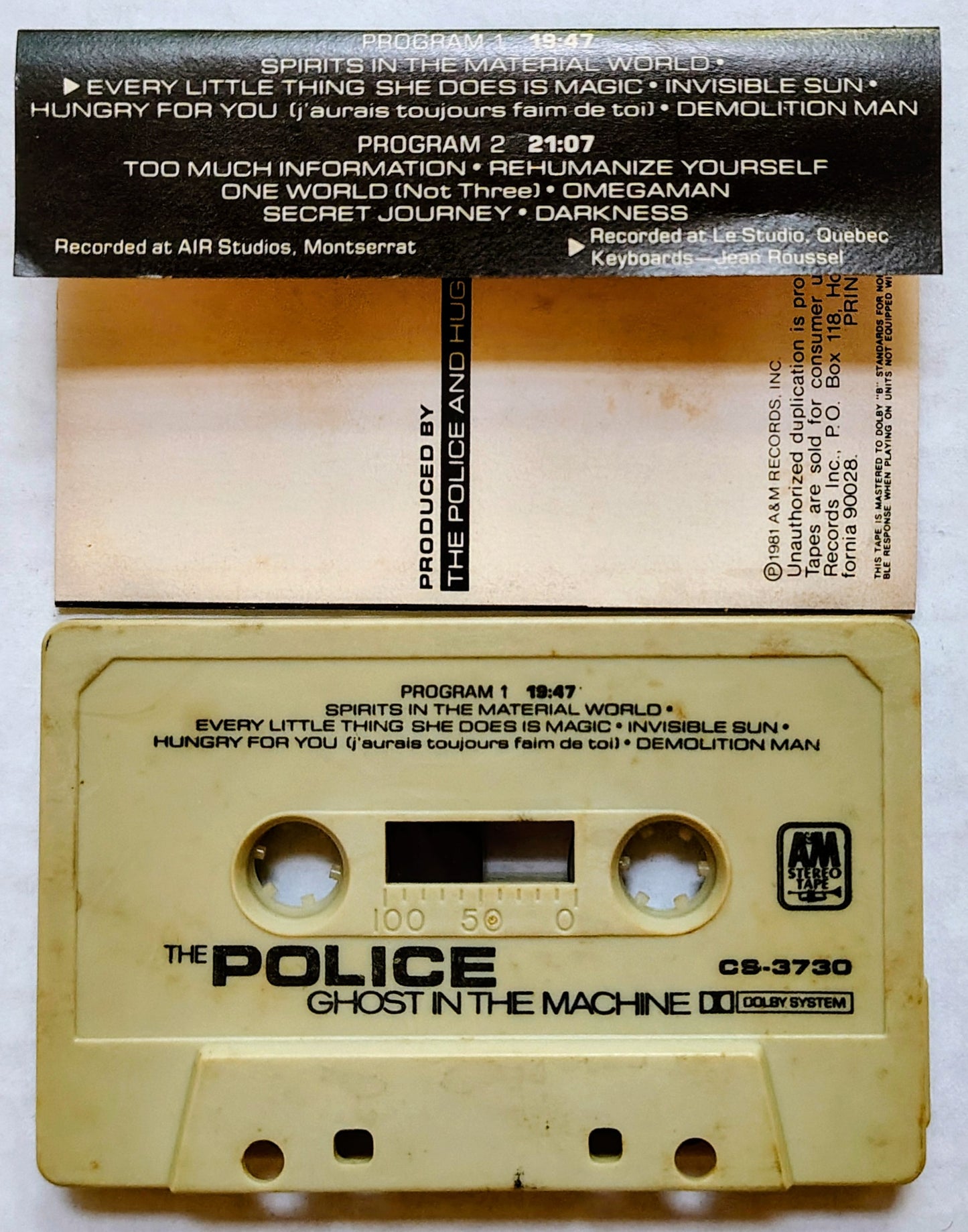 Police, The - "Ghost In The Machine" - CASSETTE TAPE VG/G+