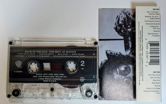 Bootsy Collins - "Back In The Day: The Best Of Bootsy" - CASSETTE TAPE (SR; DOLBY HX PRO NR B) VG/VG