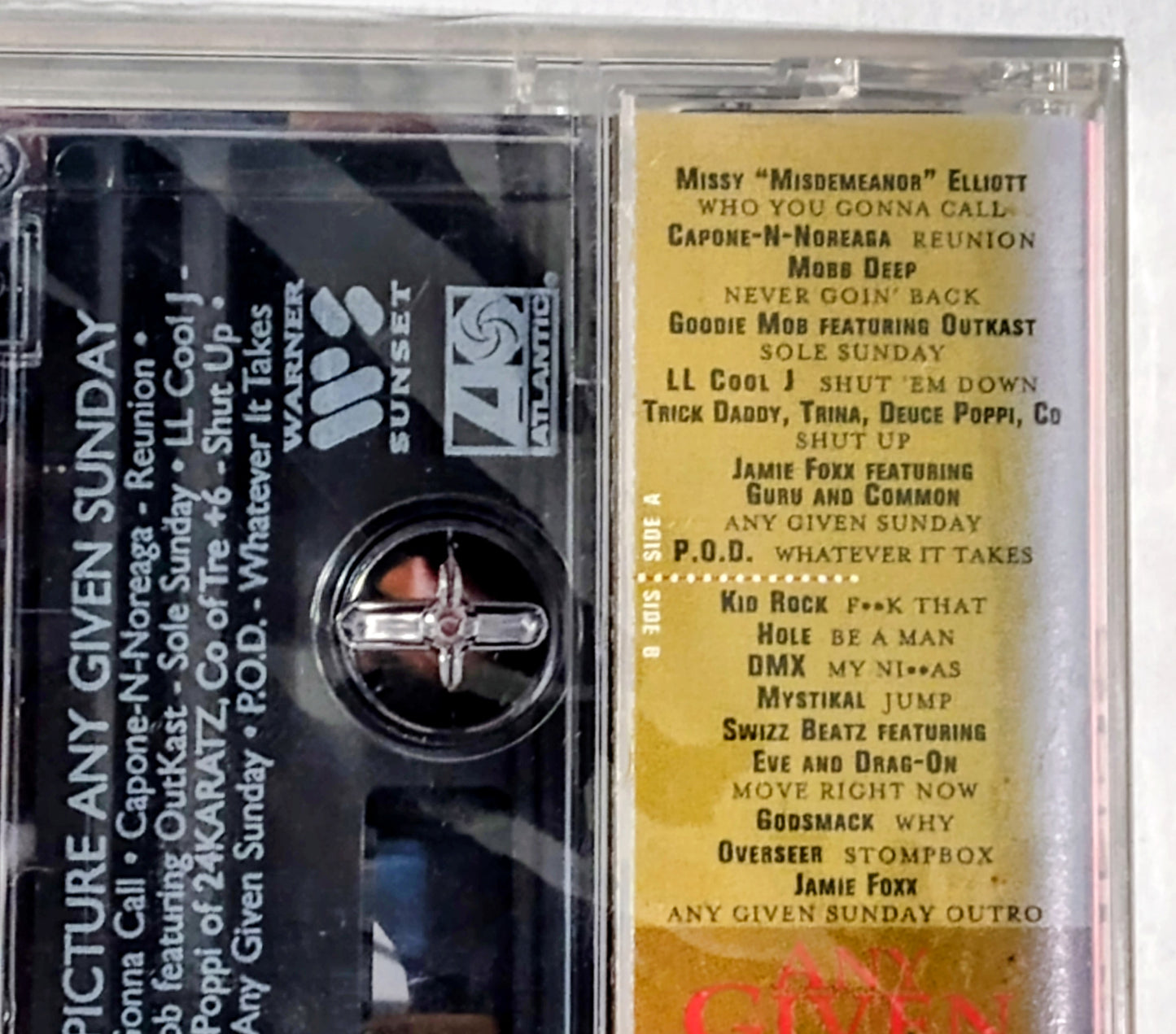 Various Artists - “Any Given Sunday Soundtrack” - CASSETTE TAPE NM/M (Sealed; hole in cellophane on spine; lightstruck spine)