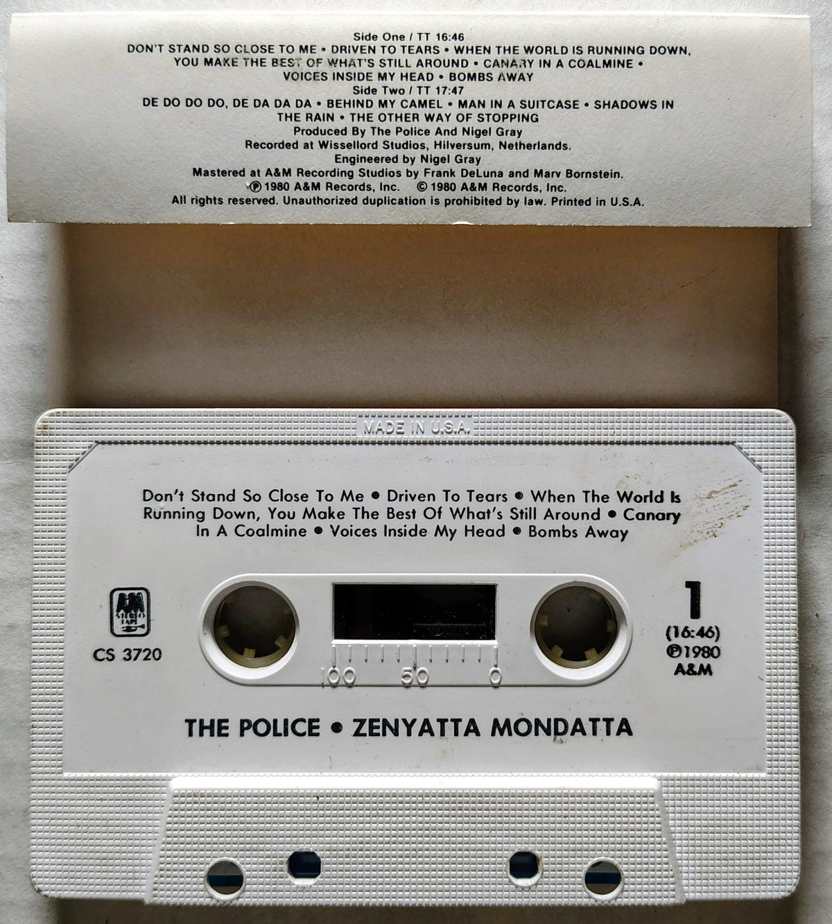 Police, The - "Zenyatta Mondatta" - CASSETTE TAPE (Columbia House) G+/VG