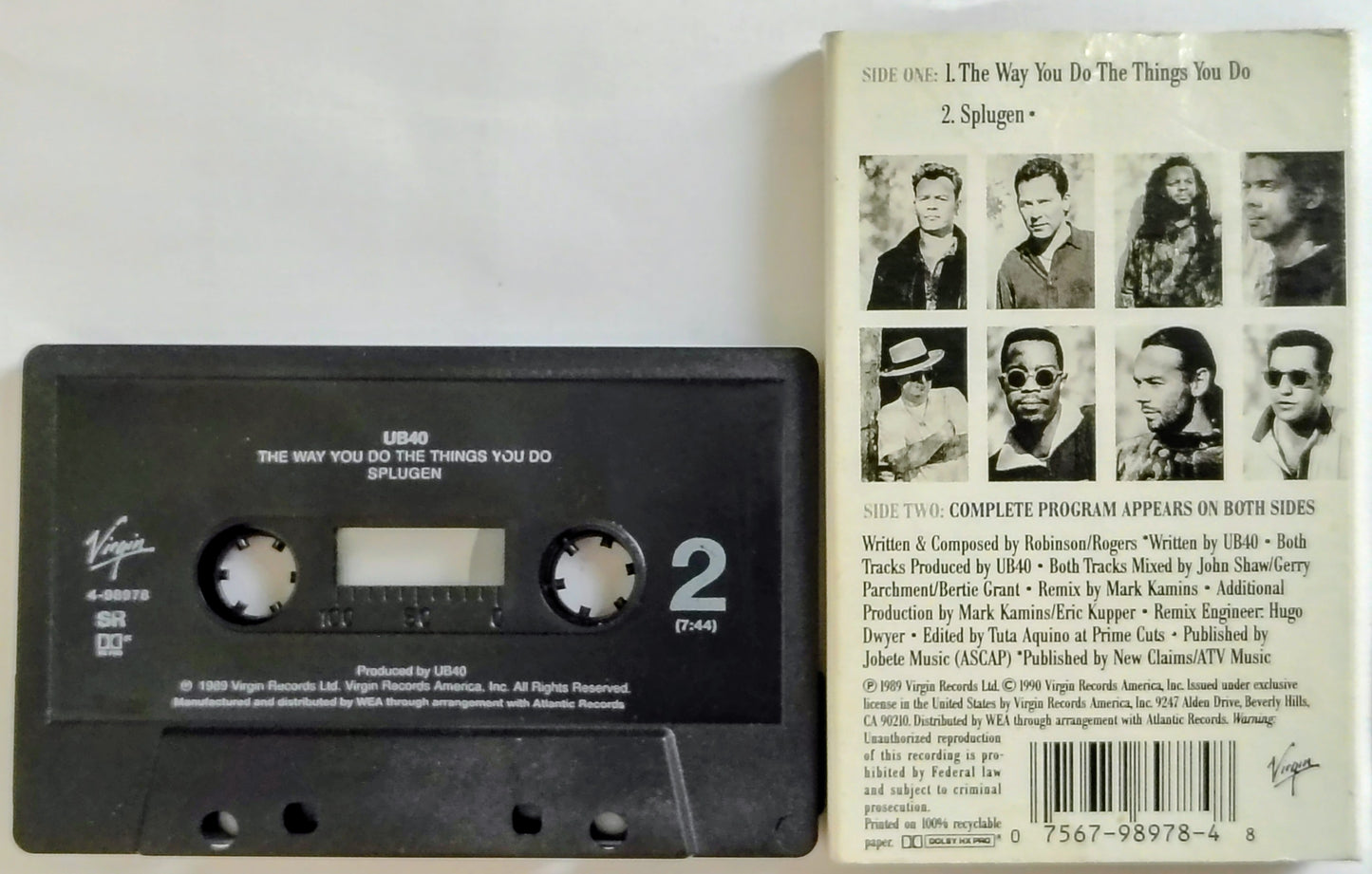 UB40 - “The Way You Do The Things You Do” - CASSETTE TAPE (Single) G+/VG+
