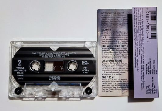 Pebbles - "Always" - CASSETTE TAPE (DOLBY HX PRO B NR) VG+/VG+
