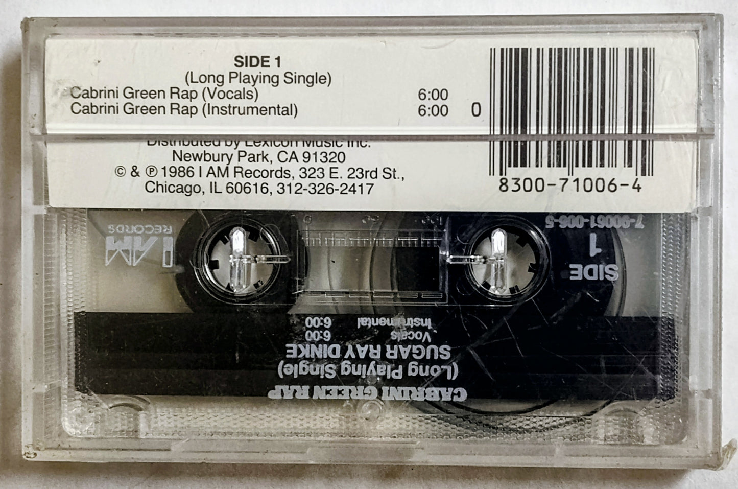 Sugar Ray Dinke - “Cabrini Green Rap” - CASSETTE TAPE (Single) NM/M (Sealed; small tears in cellophane; shelf wear) *❄️*[Chicago, IL]