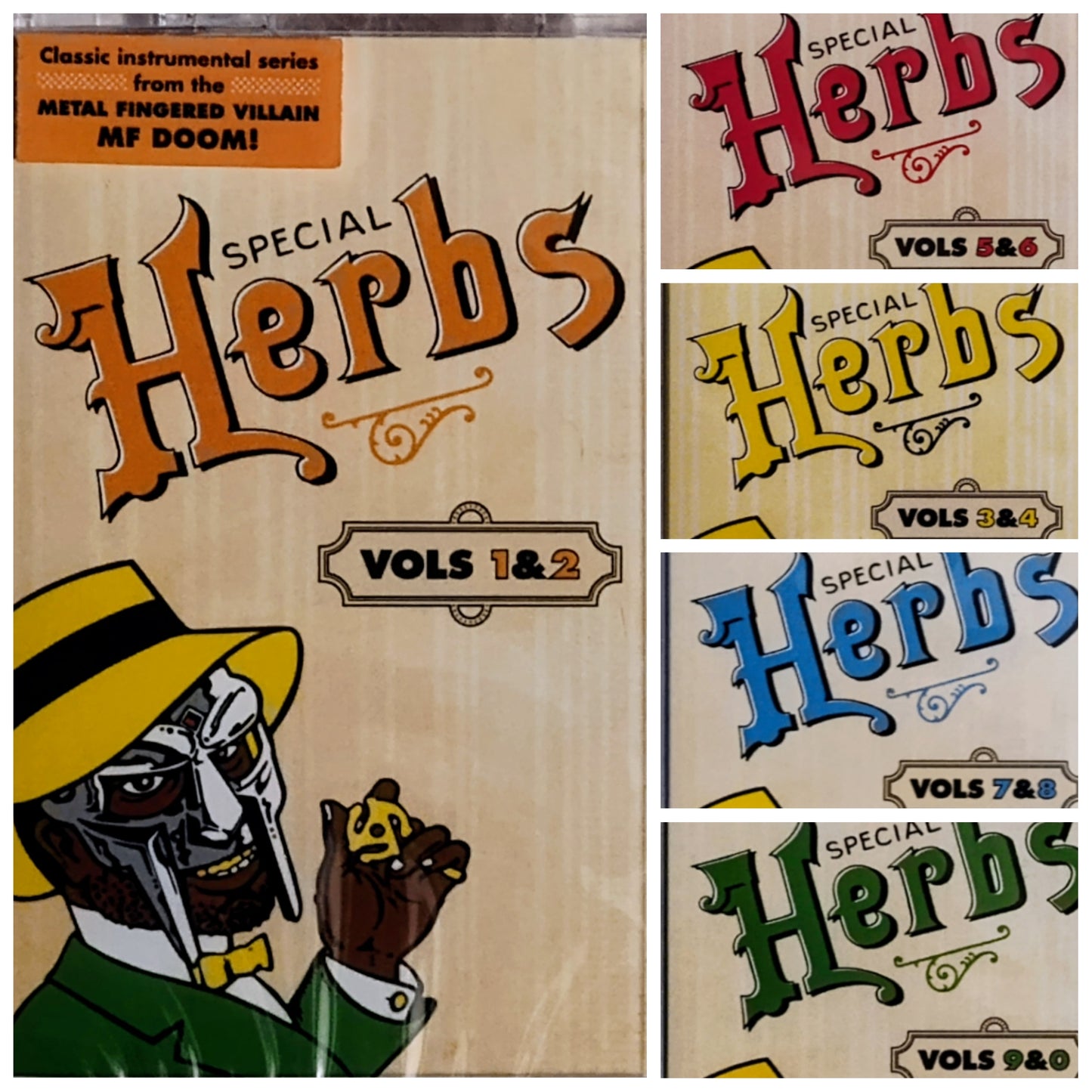 MF Doom (Metal Fingers) - "Special Herbs (Instrumentals; 5-Tape Complete Set)" - INDIE CASSETTE TAPE M/M (All Sealed; FREE SHIPPING)