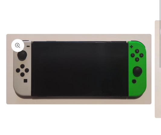 Nintendo Switch OLED 64GB (Complete System; White + Green Joycons; + SD Card) - VG+ Overall (Faint scratches to screen; Free shipping)